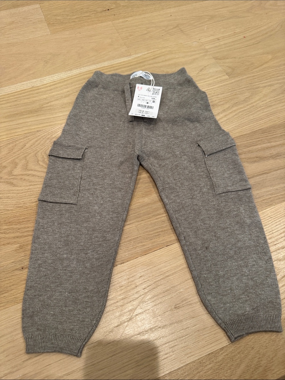 Zara Kids Gray Knit Cargo Joggers